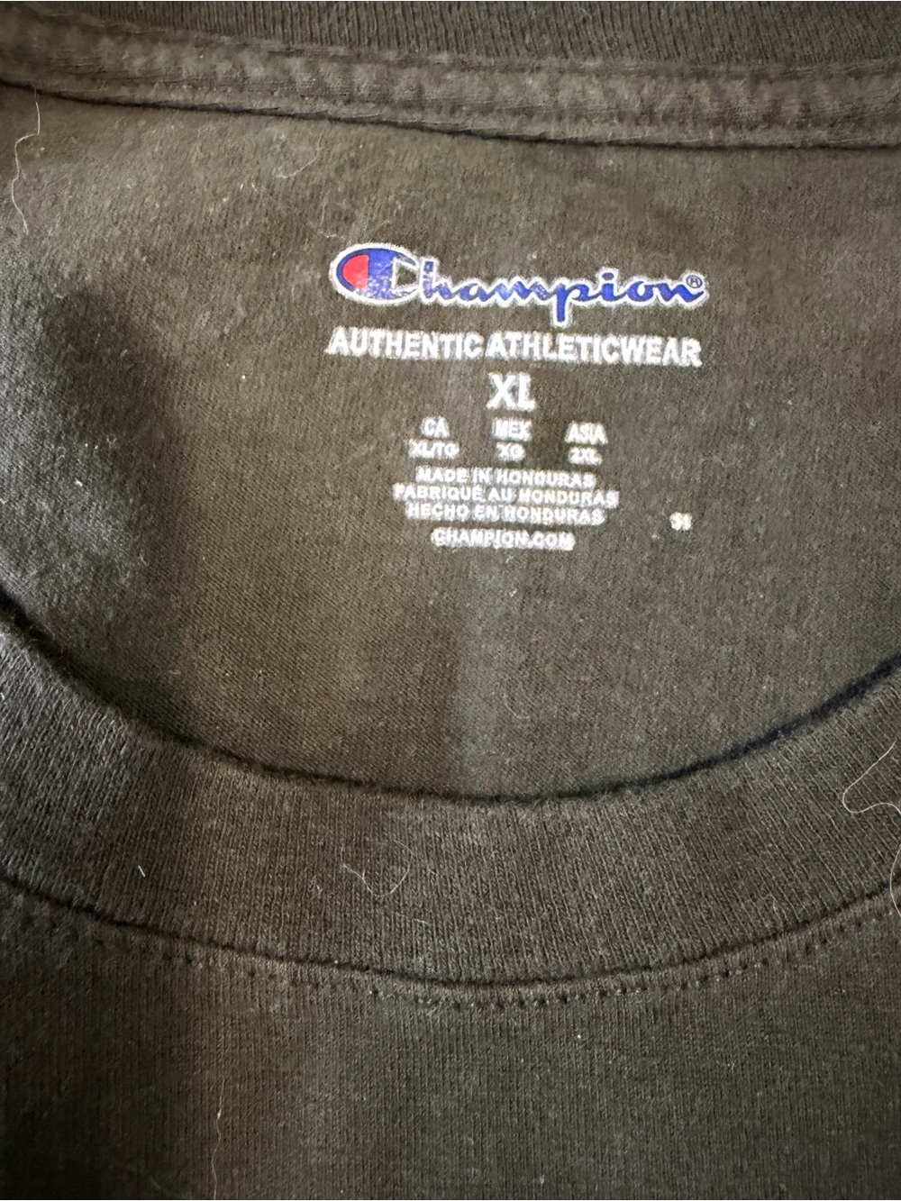Champion Black Crewneck T-Shirt with Logo